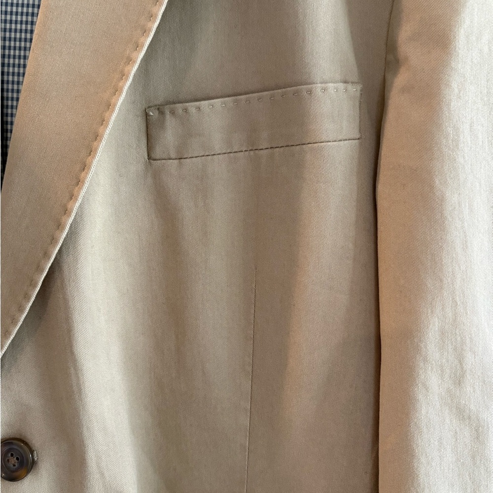 Kroon Men's Casual Beige Cotton Sport Coat Classic Two-Button Blazer preppy 42R - Picture 3 of 12